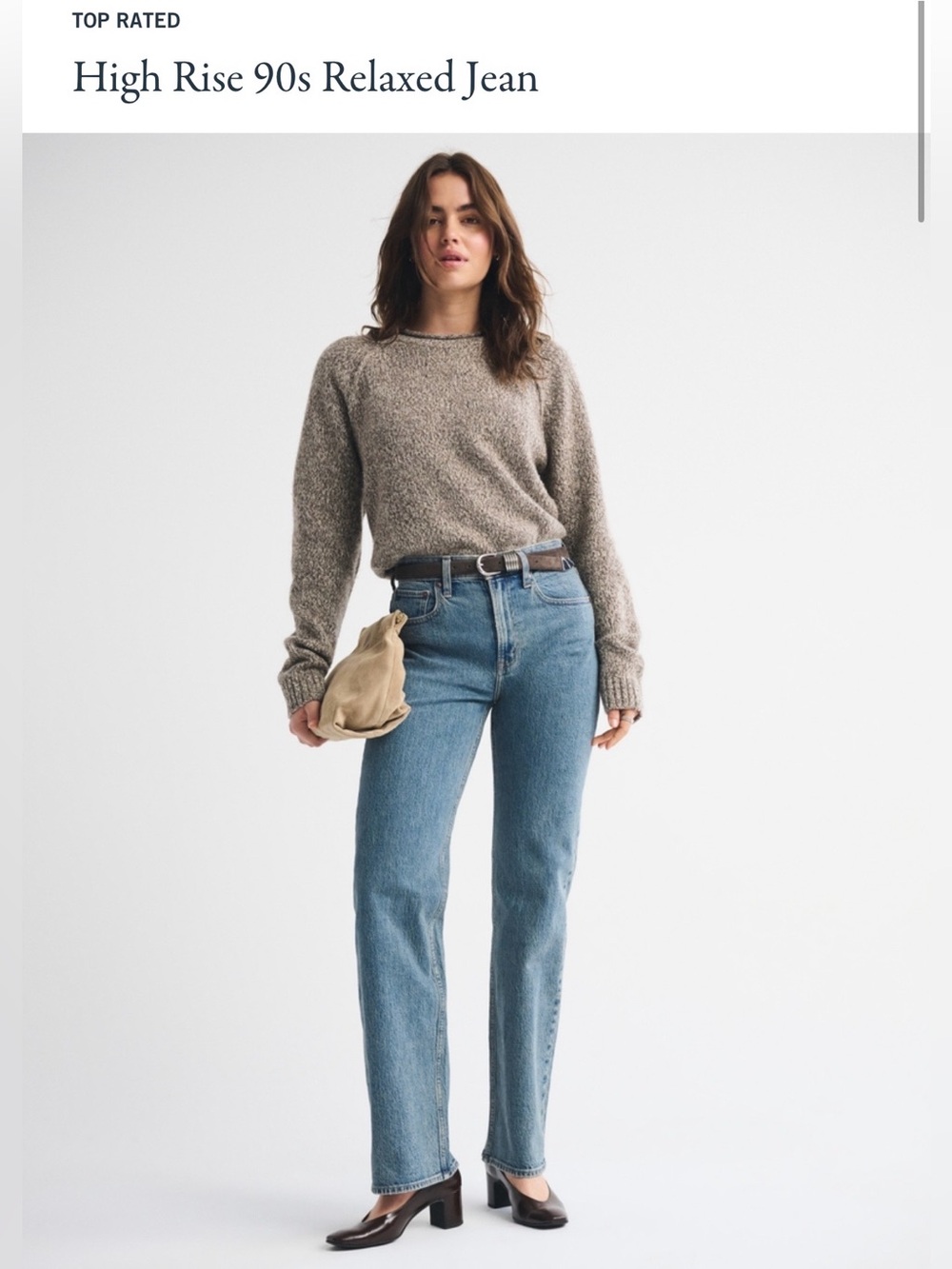 Abercrombie & Fitch High Rise 90s Relaxed Jean in the wash- Medium